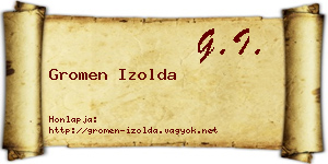 Gromen Izolda névjegykártya